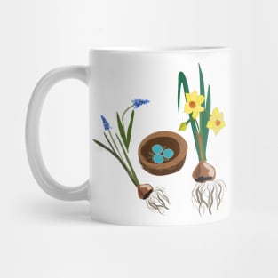 Spring flowers and birds nest Mug